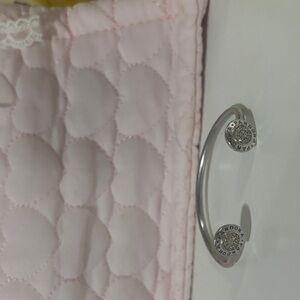 Pandora Silver Open Bangle with Logo Caps